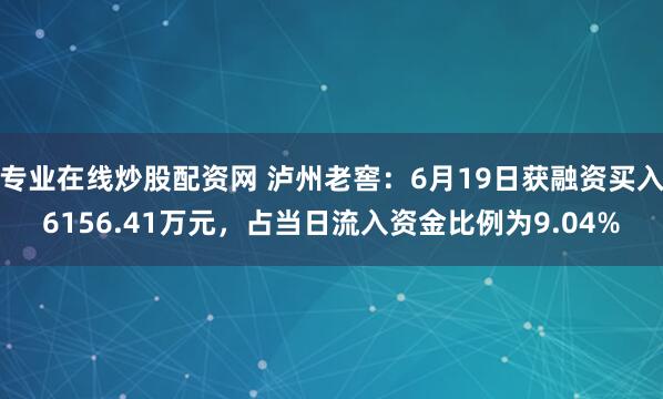 专业在线炒股配资网 泸州老窖：6月19日获融资买入6156.41万元，占当日流入资金比例为9.04%