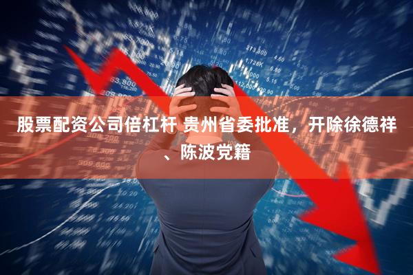 股票配资公司倍杠杆 贵州省委批准，开除徐德祥、陈波党籍