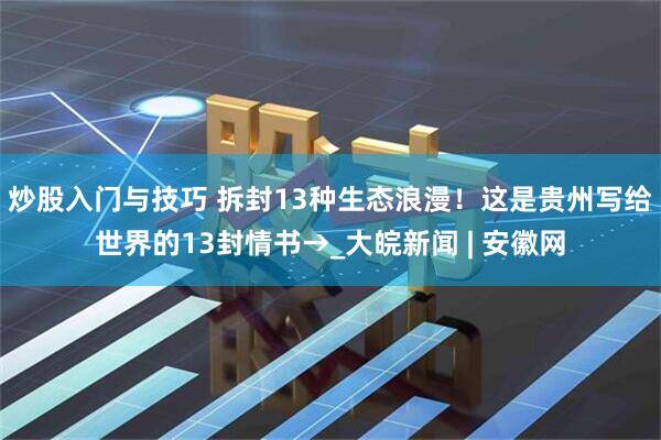 炒股入门与技巧 拆封13种生态浪漫！这是贵州写给世界的13封情书→_大皖新闻 | 安徽网