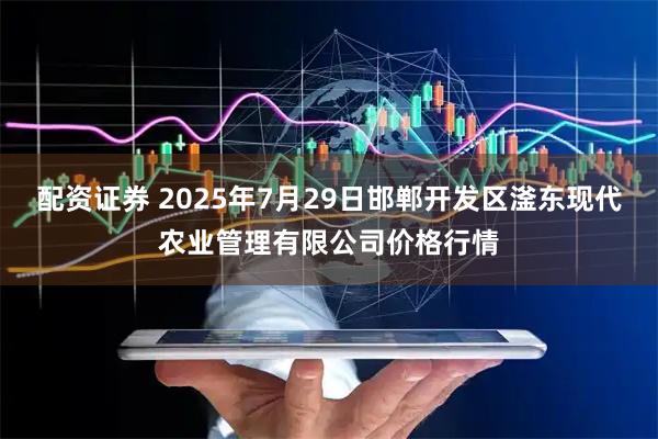 配资证券 2025年7月29日邯郸开发区滏东现代农业管理有限公司价格行情