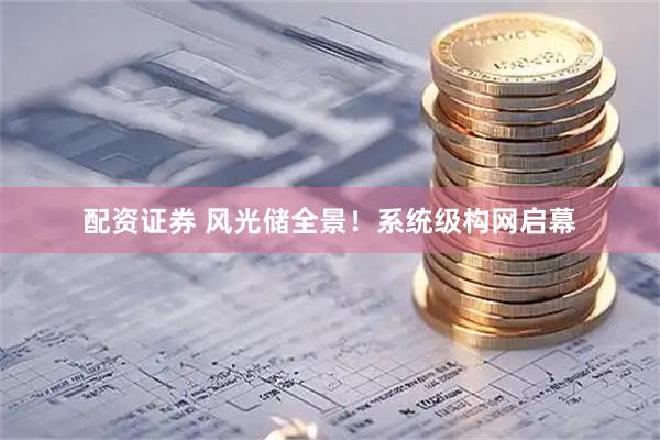 配资证券 风光储全景！系统级构网启幕